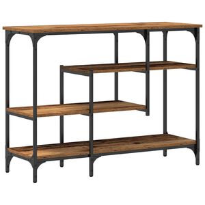 vidaXL Console Tafel Oud hout 100 x 35 x 75 cm Gelaagd hout en metaal