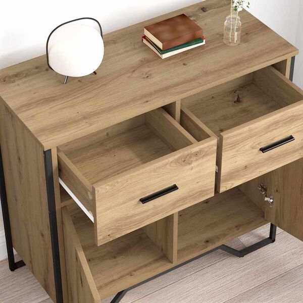 vidaXL Dressoir met lade Artisan Eiken 79,5 x 35,5 x 74,5 cm