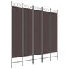 vidaXL Kamerscherm met 5 panelen 200x200 cm stof bruin