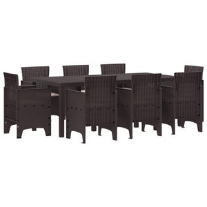 vidaXL Tuin eettafelset 9 st Bruin Polypropyleen