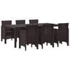 vidaXL Tuin eettafelset 7 st Bruin Polypropyleen