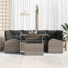 vidaXL Tuin Sofa Set met kussen met opslag 7 pcs Grijs Poly Rattan