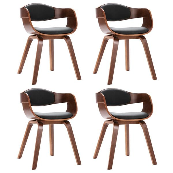 vidaXL Eetkamerstoelen 4 st gebogen hout en kunstleer