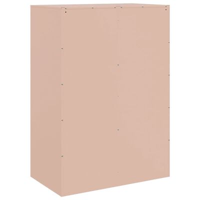 vidaXL Hoge kast 67x39x95 cm staal roze