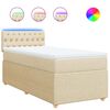 vidaXL Boxspring met matras stof cr&egrave;mekleurig 80x200 cm