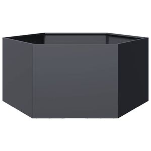 vidaXL Plantenbak zeshoek 104x90x45 cm staal antracietkleurig