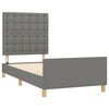 vidaXL Bedframe met hoofdeinde stof donkergrijs 90x190 cm