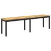 vidaXL Tuinbank 161 x 35 x 45 cm Massief Acaciahout Wit en zwart