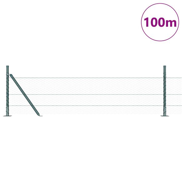 vidaXL Afrasteringspaal Groen 100 x 0,4 m (25 mm gaas) Staal en PVC