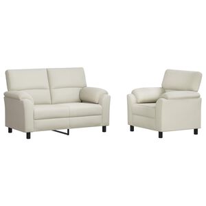 vidaXL Bankstel 2 pcs Cr&egrave;mekleurig fluweel