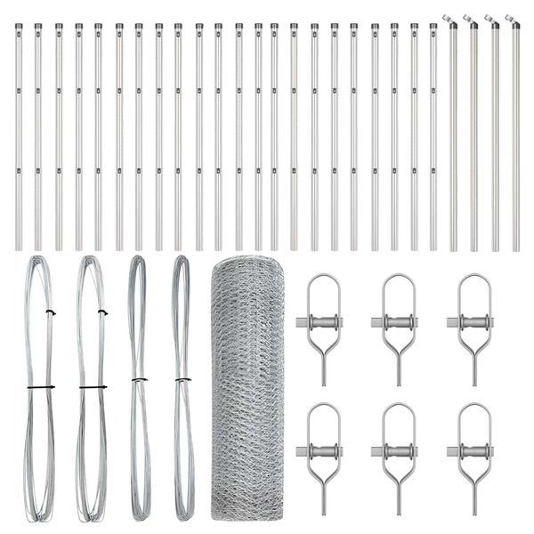 vidaXL Afrasteringspaal Zilver 50 x 0,6 m (13 mm gaas) Staal