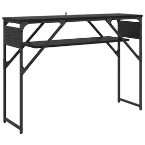 vidaXL Consoletafel Zwart Eiken Bewerkt hout 105x30x75cm