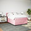 vidaXL Boxspring met matras fluweel roze 140x190 cm