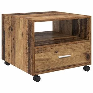 vidaXL Salontafel met lade Oud Hout 55 x 55 x 45cm Bewerkt hout