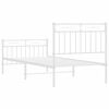 vidaXL Bedframe met hoofd- en voeteneinde metaal wit 90x200 cm