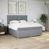 vidaXL Boxspring met matras stof lichtgrijs 200x200 cm