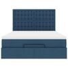 vidaXL Ottoman bed met matras en LED's 140x190cm stof blauw