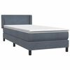 vidaXL Boxspring met matras fluweel donkergrijs 90x210 cm