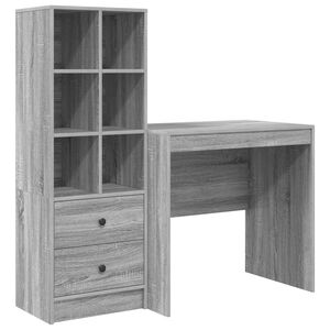 vidaXL Bureau Grijs Sonoma 125,5 x 50 x 127 cm 2 st