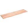 vidaXL Wandschap 200x50x(2-4)cm behandeld massief eikenhout lichtbruin