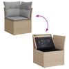 vidaXL Bankstel met kussen 10 pcs Beige en Licht Grijs poly rattan