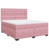 vidaXL Boxspring met matras fluweel roze 180x200 cm