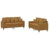 vidaXL 2-delige Loungeset met kussens fluweel bruin