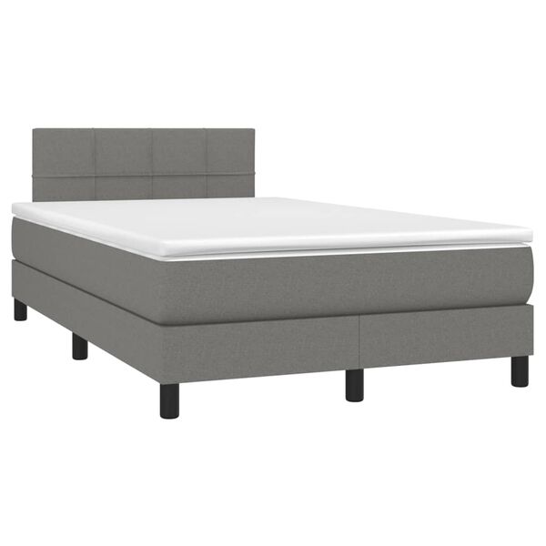 vidaXL Boxspring met matras stof donkergrijs 120x190 cm