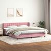 vidaXL Boxspring met matrassen fluweel roze 200x210 cm