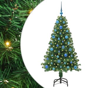 vidaXL Kunstkerstboom Groen 150 cm PVC en Staal en Kunststof