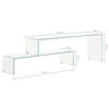 vidaXL 2-delige salontafelset 90x30x20/110x30x40 cm gehard glas