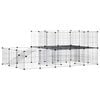 vidaXL Huisdierenkooi met deur 44 panelen 175x105x70 cm staal zwart