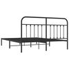 vidaXL Bedframe met hoofdbord metaal zwart 183x213 cm