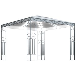vidaXL Prieel met LED-lichtslinger 300x300 cm cr&egrave;mekleurig