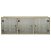 vidaXL Wandkast met glazen deuren 102x37x35 cm sonoma eikenkleurig