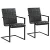 vidaXL Eetkamerstoelen 2 st echt leer zwart