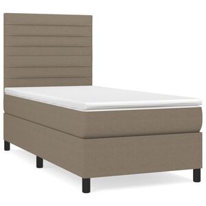 vidaXL Boxspring met matras stof taupe 80x200 cm