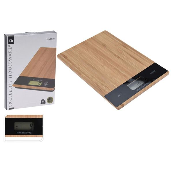 Excellent Houseware Keukenweegschaal Bamboe
