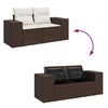 vidaXL 5-delige Loungeset met kussens poly rattan bruin