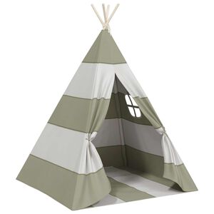 vidaXL Kindertent Grijs en Wit 120 x 120 x 150 cm Massief grenenhout