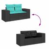 vidaXL 6-delige Loungeset met kussens poly rattan zwart