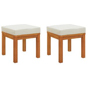 vidaXL Tuinkrukjes 2 st met kussens 40x40x42 cm massief acaciahout