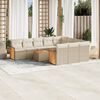 vidaXL 11-delige Tuinset met kussens poly rattan beige