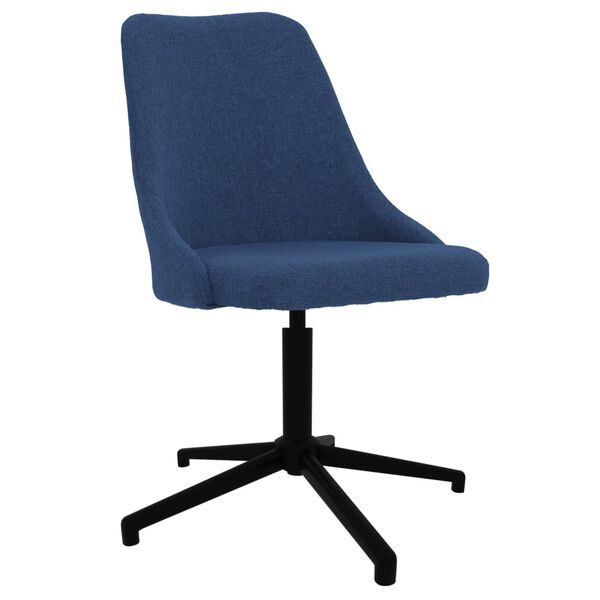 vidaXL Eetkamerstoelen draaibaar 4 st stof blauw
