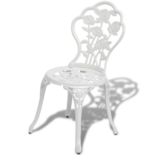 vidaXL Bistrostoelen 2 st gietaluminium wit