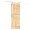 vidaXL Schuifdeur 80 x 210 cm Massief Grenenhout (Niet-Behandeld)