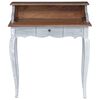 vidaXL Bureau met lade Wit 80 x 40 x 92 cm Massief Mahoniehout