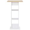 vidaXL Bartafel 60x60x110 cm wit en sonoma eikenkleurig