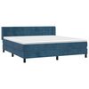 vidaXL Boxspring met matras fluweel donkerblauw 180x200 cm