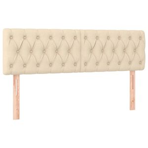 vidaXL Hoofdborden 160x7x78/88 cm stof cr&egrave;mekleurig